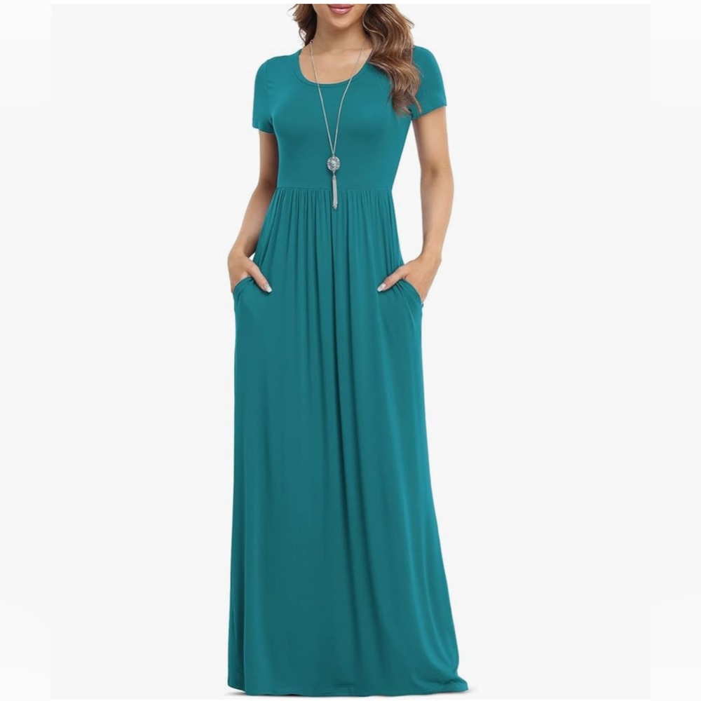 Chic Teal Maxi Dress for Women